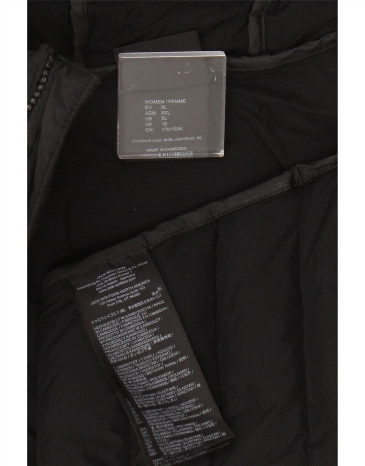 Giacca imbottita con cappuccio da donna Jack Wolfskin UK 18 XL nera in poliammide