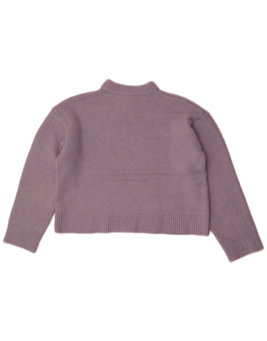 Maglione corto girocollo da donna Zara UK 14 Poliestere viola medio
