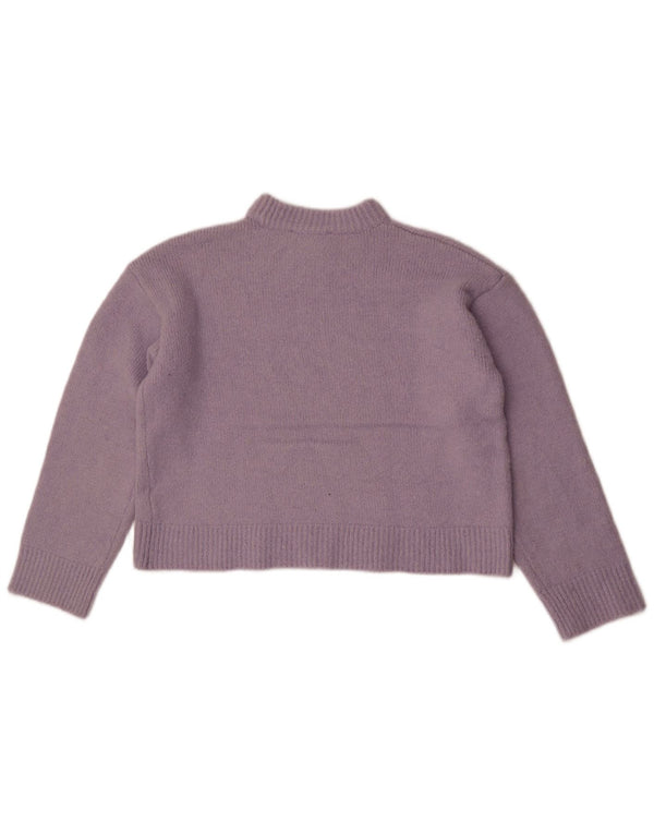 Maglione corto girocollo da donna Zara UK 14 Poliestere viola medio