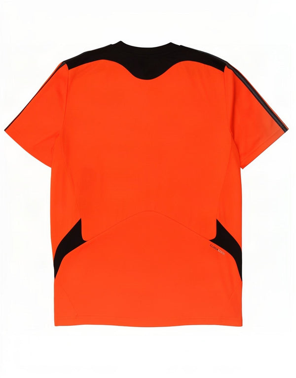 T-shirt Adidas Climacool da uomo Top in poliestere color block arancione medio
