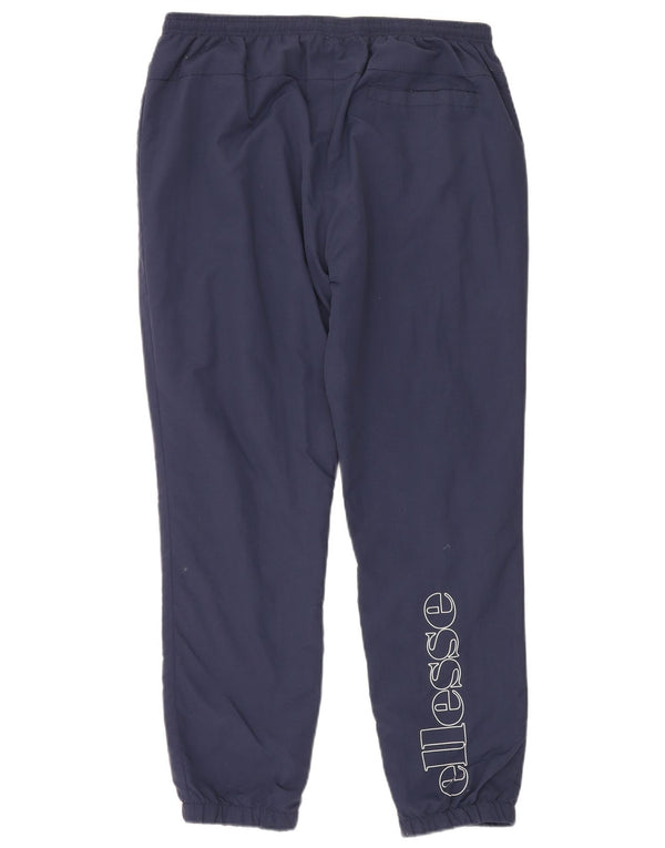 Pantaloni da tuta con grafica da uomo Ellesse, pantaloni da jogging, grandi, in nylon blu navy