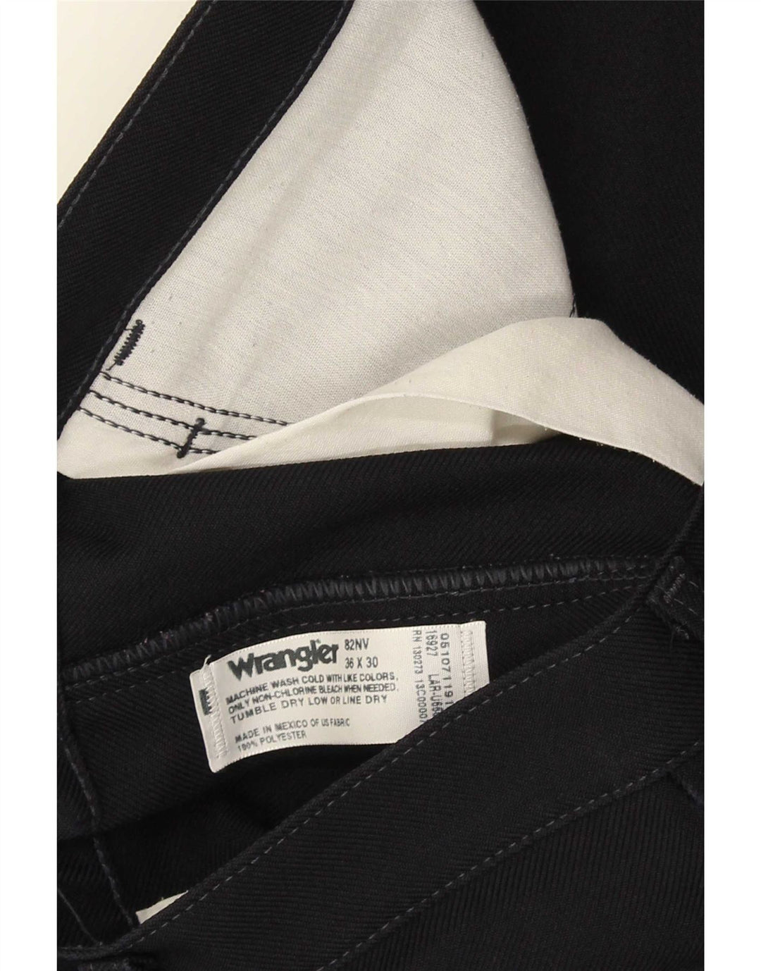 Pantaloni casual dritti da uomo Wrangler W36 L30 poliestere blu navy