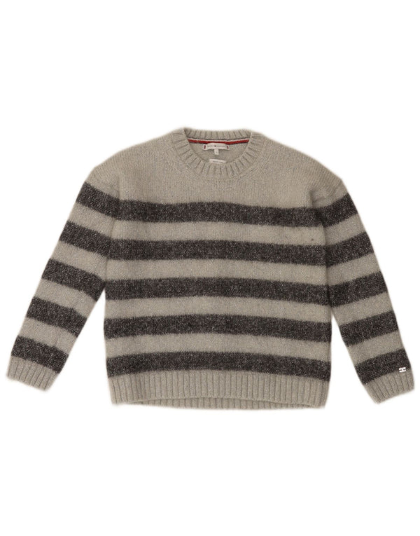 Maglione maglione girocollo da donna Tommy Hilfiger UK 12 grigio medio a righe