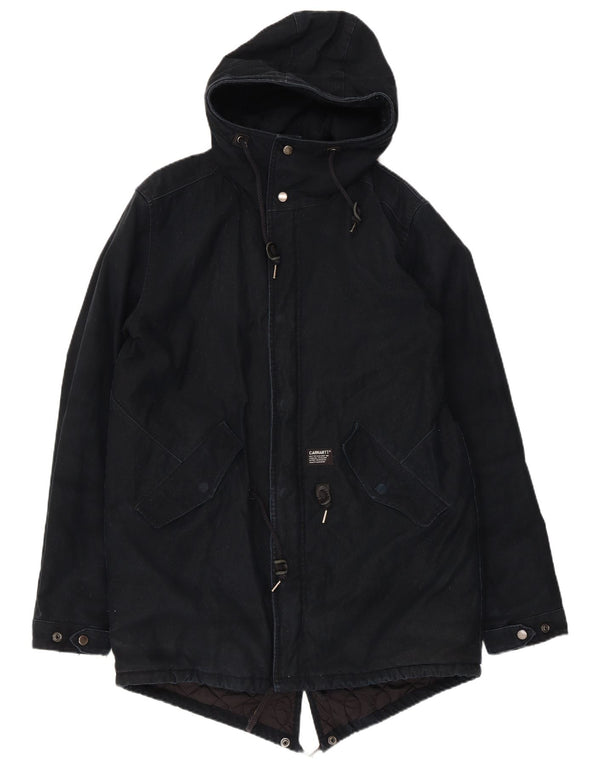 Giacca Parka da uomo con cappuccio Carhartt UK 40 Large in nylon blu navy