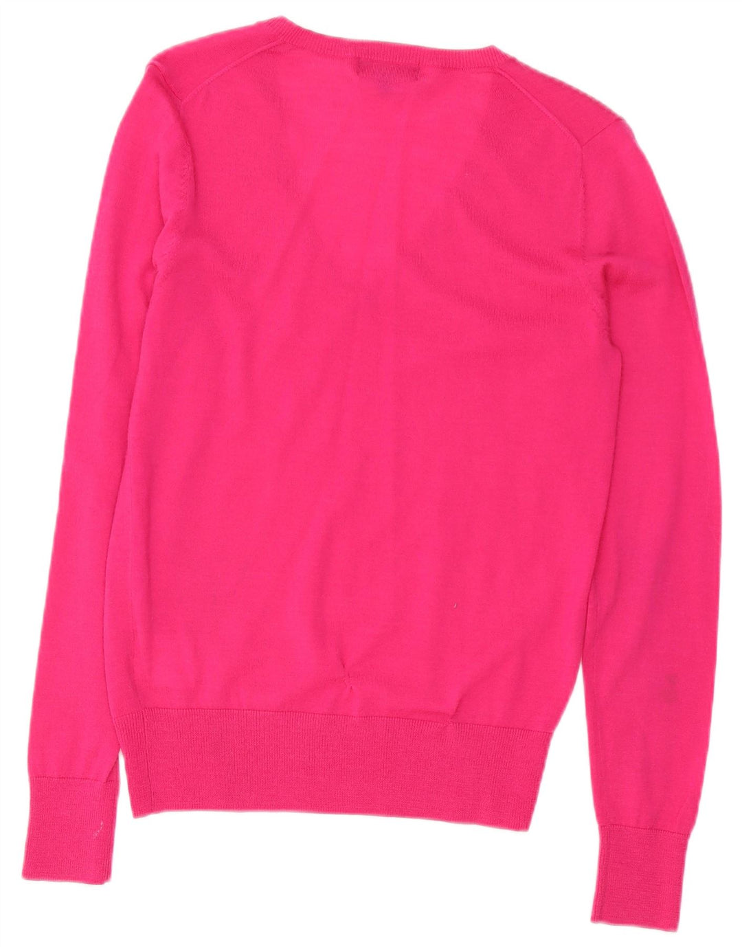 Lyle & Scott maglione da donna con scollo a V UK 10 piccolo lana merino rosa