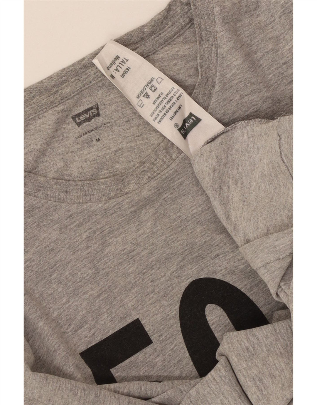 T-shirt grafica Levi's da uomo 501 Top in cotone chiazzato grigio medio