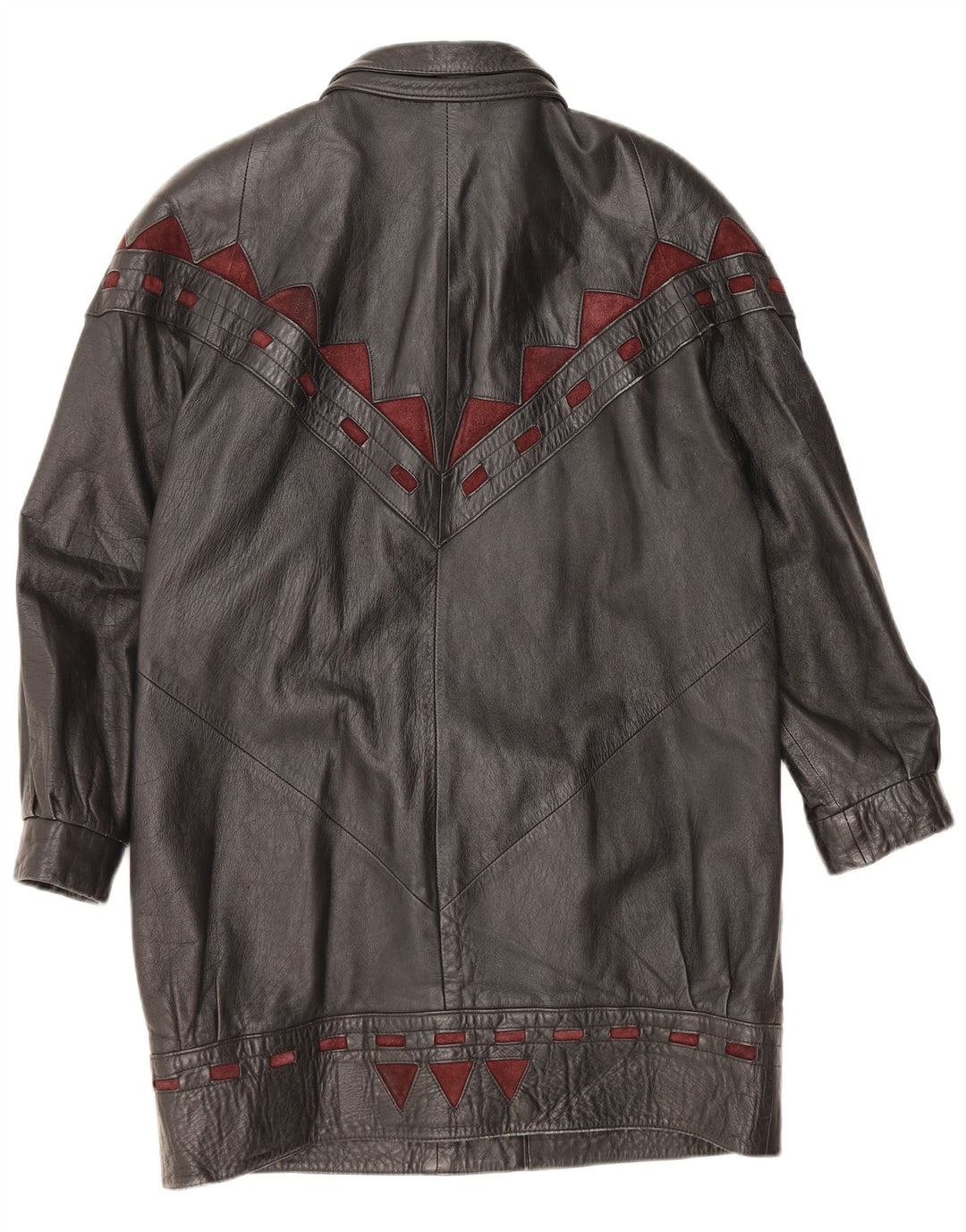 Cappotto oversize da donna in pelle VINTAGE IT 40 piccolo in pelle nera