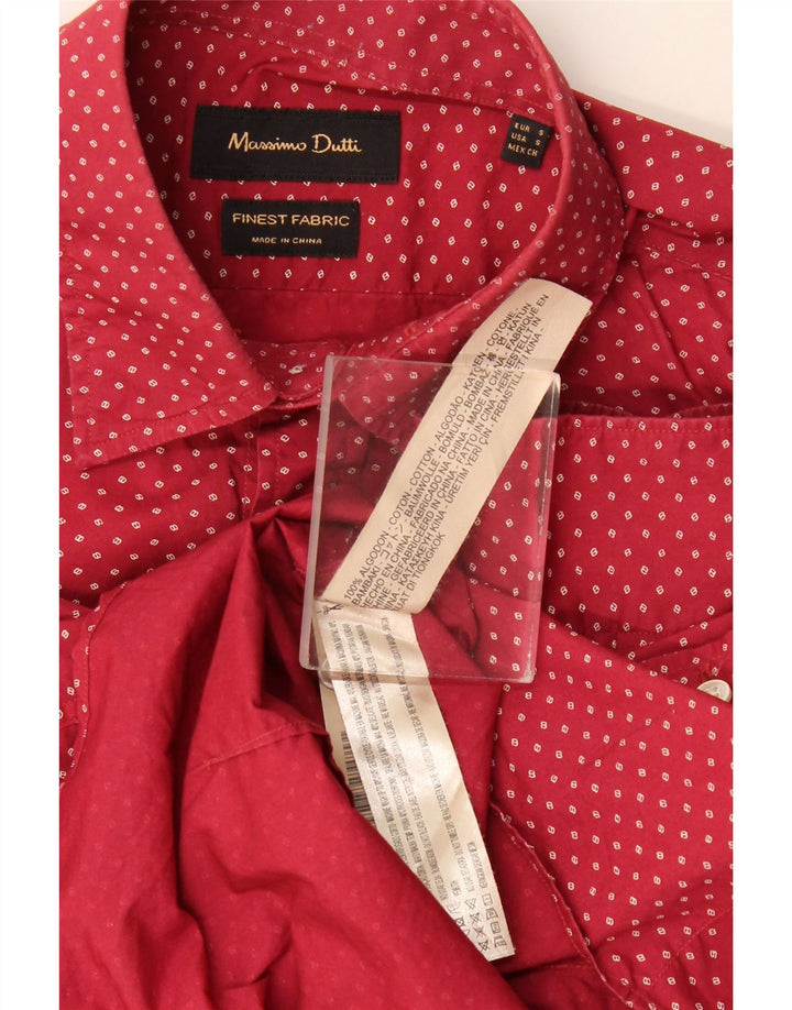 Camicia Uomo Massimo Dutti Piccola Maculata Rossa In Cotone