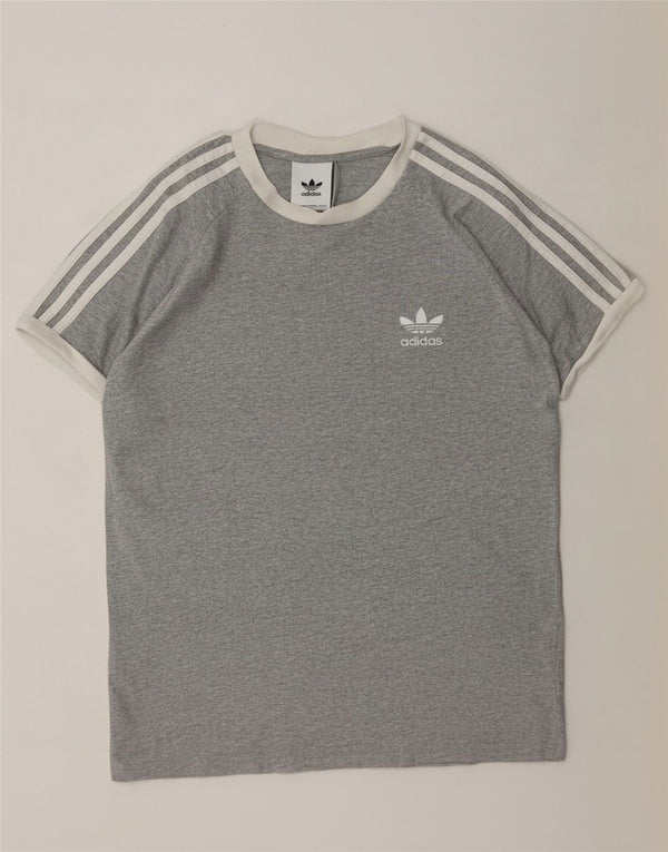 T-shirt da uomo Adidas Top in cotone chiazzato grigio medio