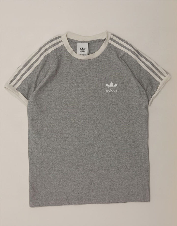 T-shirt da uomo Adidas Top in cotone chiazzato grigio medio