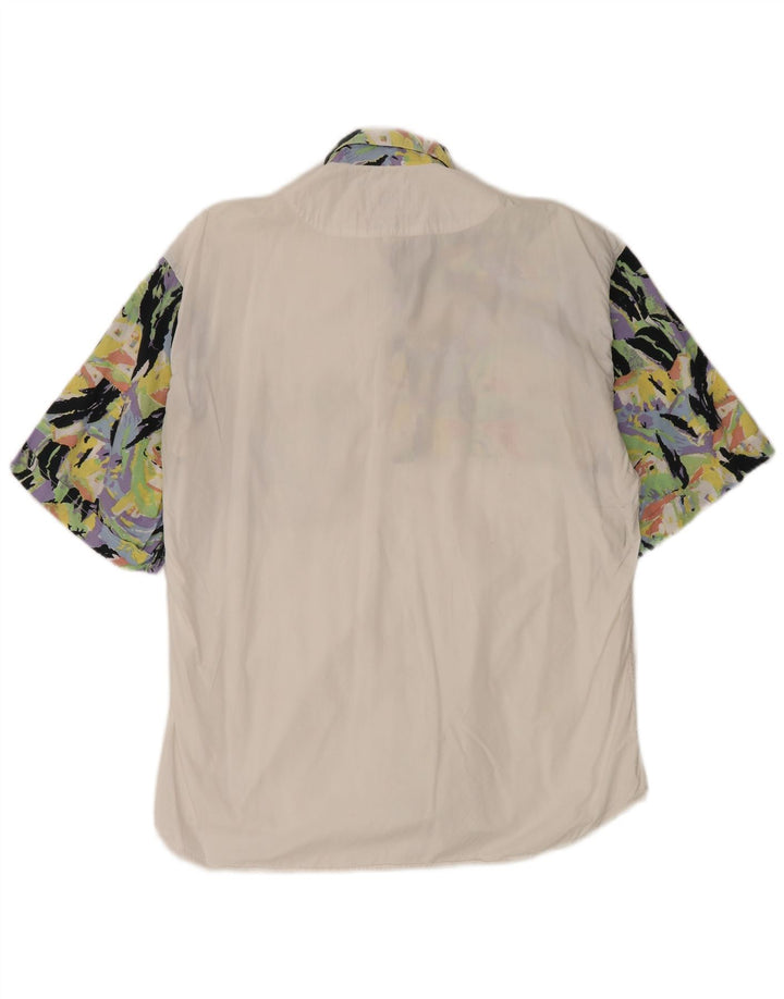 Camicia a maniche corte da uomo Le Frog taglia 39 40 blocco colore bianco medio