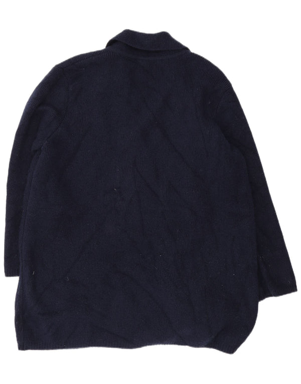 Maglione cardigan lungo da donna Marks & Spencer UK 16 grande blu navy