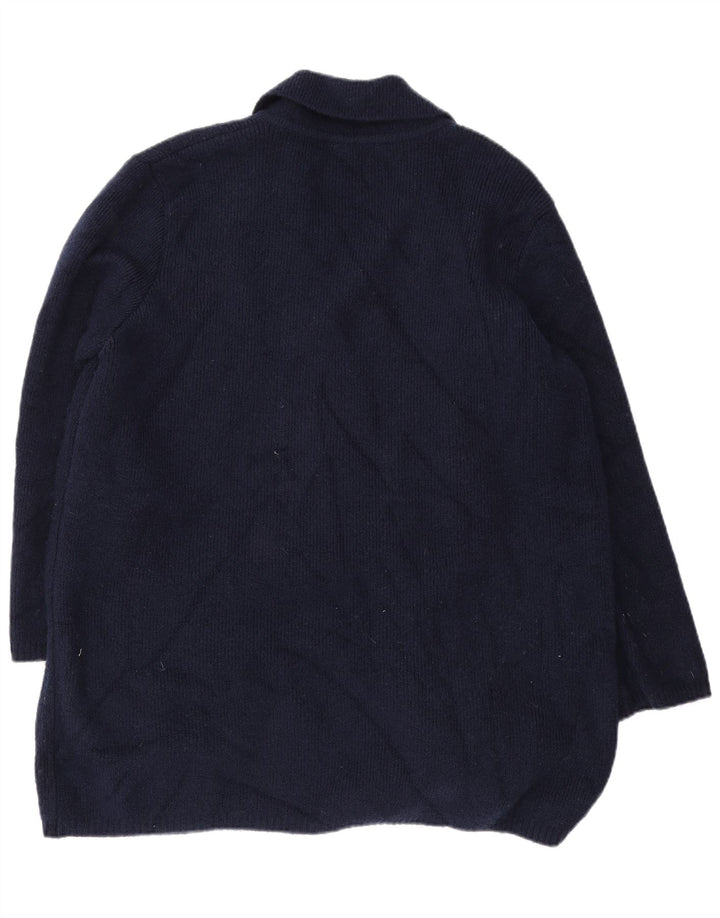 Maglione cardigan lungo da donna Marks & Spencer UK 16 grande blu navy