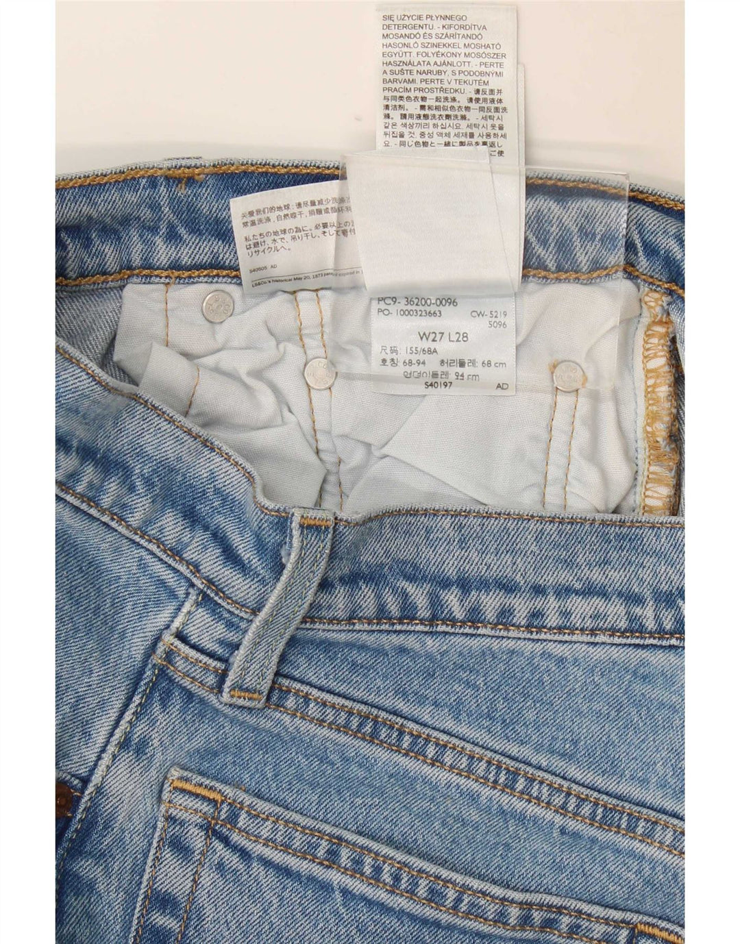 Jeans dritti Levi's 501 da donna W27 L28 cotone blu