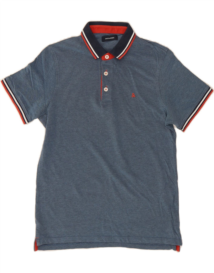 JACK & JONES Mens Polo Shirt Medium Blue Cotton Vintage Jack & Jones and Second-Hand Jack & Jones from Messina Hembry 