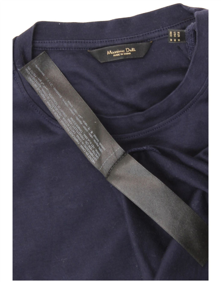 T-shirt da uomo Massimo Dutti Top in cotone blu navy medio