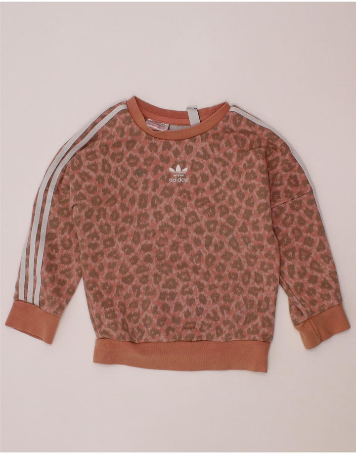 Tuta intera ADIDAS neonata 18-24 mesi in cotone rosa con stampa animalier