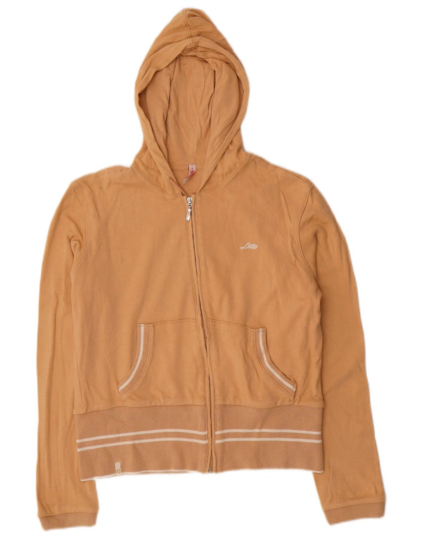 Maglione con cappuccio e zip corto da donna LOTTO UK 16 grande cotone beige