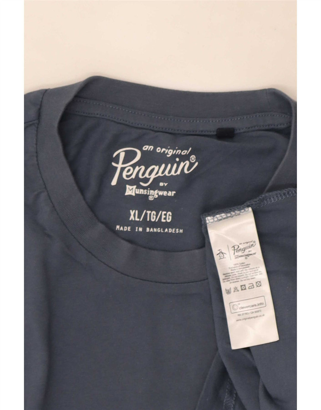 Penguin Maglia da uomo a maniche lunghe XL in cotone blu navy