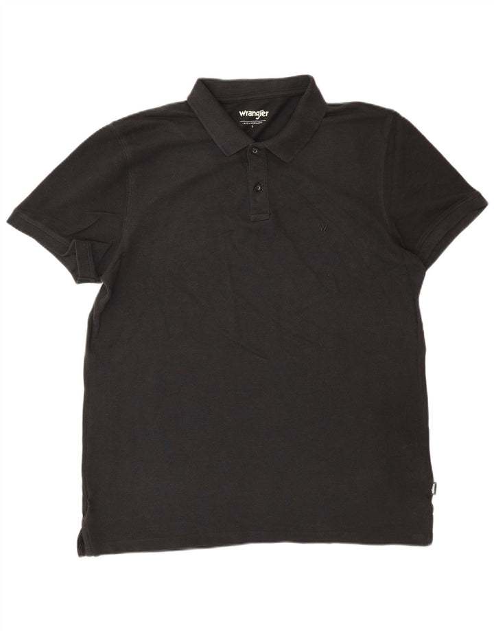 Polo da uomo WRANGLER grande in cotone nero