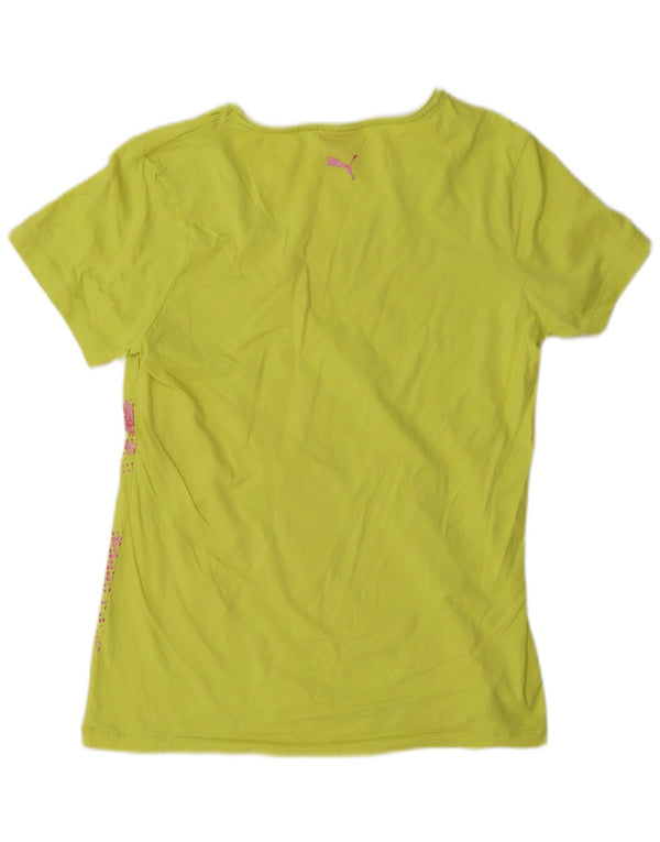 T-shirt grafica da donna Puma UK 16 grande gialla