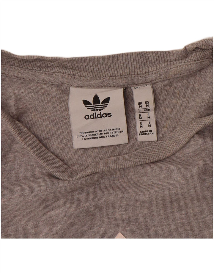 T-shirt grafica da uomo ADIDAS Top in cotone grigio medio