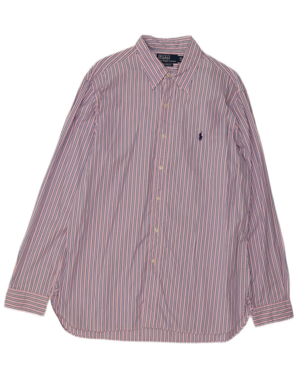 POLO RALPH LAUREN Camicia da uomo su misura taglia 42 16 1/2 grande a righe rosa