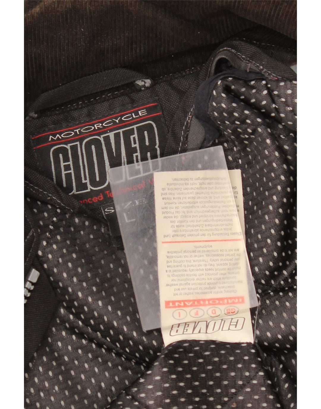 Giacca da moto da motociclista da uomo Clover UK 40 Large Black Colourblock
