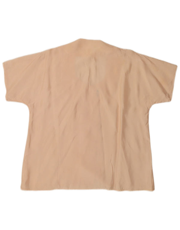 Camicetta vintage da donna a maniche corte UK 18 XL Beige
