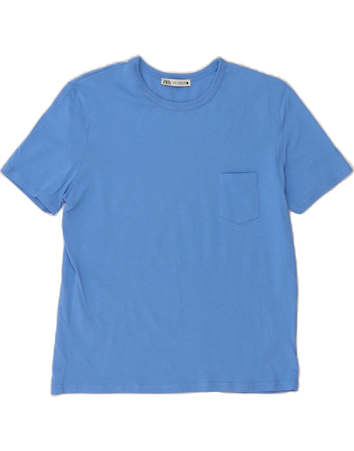 ZARA Womens T-Shirt Top UK 12 Medium Blue Vintage Zara and Second-Hand Zara from Messina Hembry 