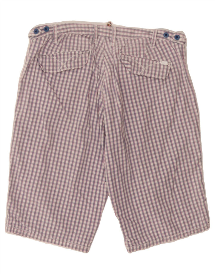 TOMMY HILFIGER Womens Chino Shorts W30 Medium  Purple Gingham Cotton Vintage Tommy Hilfiger and Second-Hand Tommy Hilfiger from Messina Hembry 