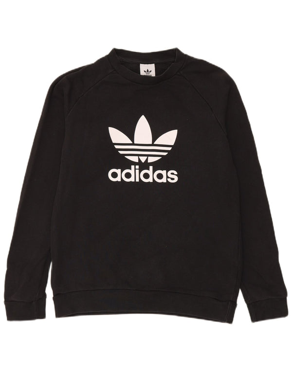 Felpa grafica da uomo Adidas Felpa media in cotone nero