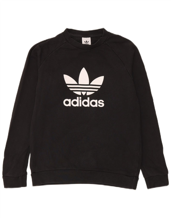 Felpa grafica da uomo Adidas Felpa media in cotone nero
