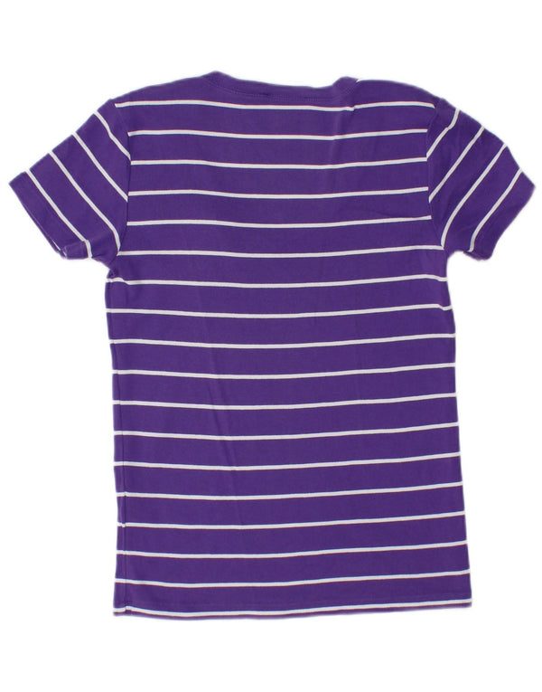 T-shirt da donna Ralph Lauren Top UK 14 cotone a righe grandi viola