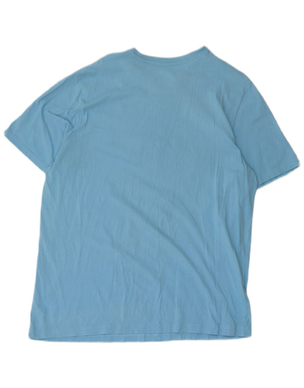 T-shirt grafica da uomo Penguin Top grande in cotone blu