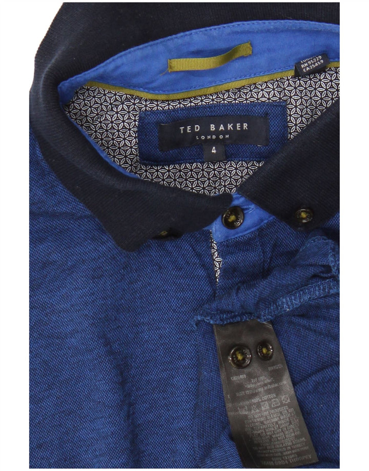 Polo da uomo Ted Baker taglia 4 grande in cotone blu