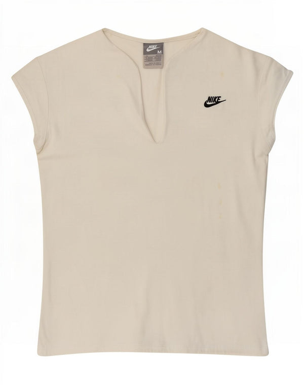 T-shirt da donna Nike Top UK 12 cotone bianco medio