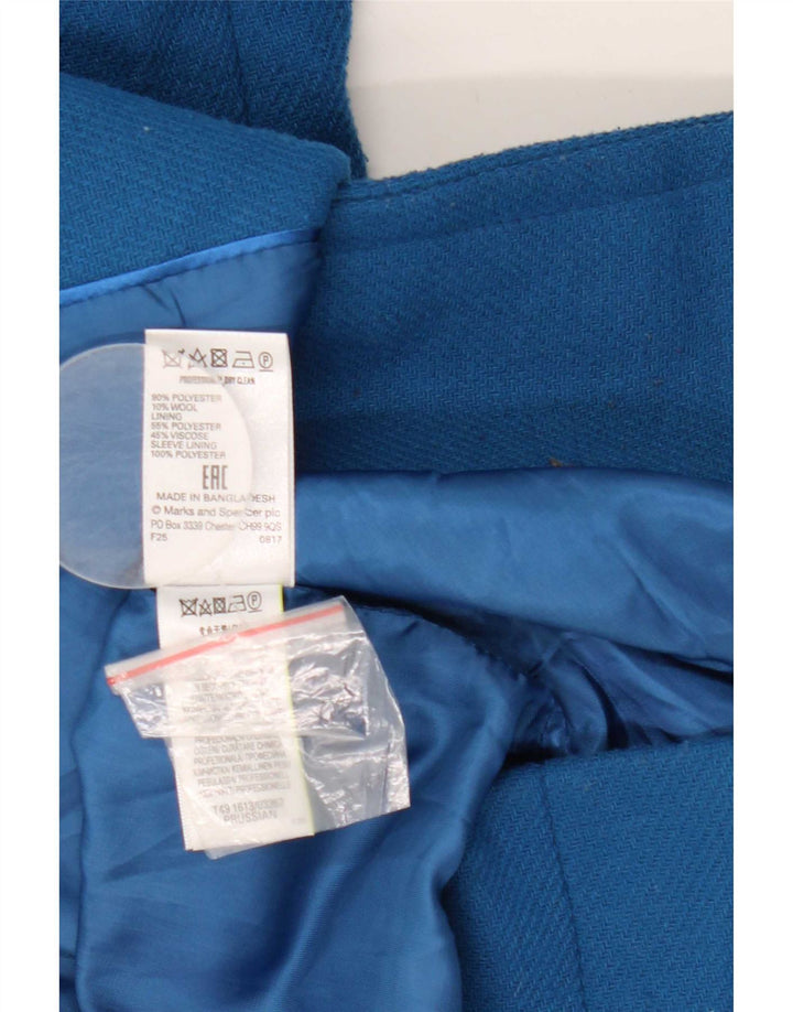 Cappotto doppiopetto da donna Marks & Spencer UK 6 XS poliestere blu