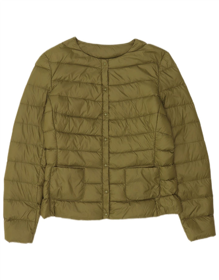 Giacca imbottita da donna Benetton UK 12 Medium Khaki Poliammide