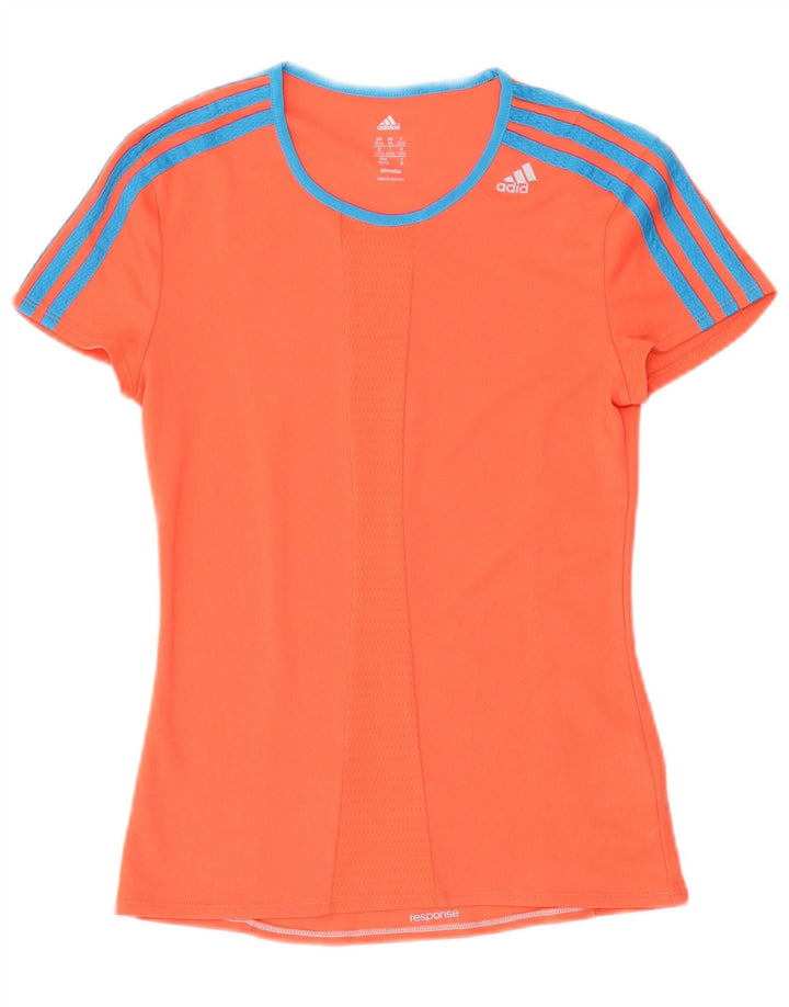 T-shirt ADIDAS da donna Climalite UK 4/6 XS arancione poliestere
