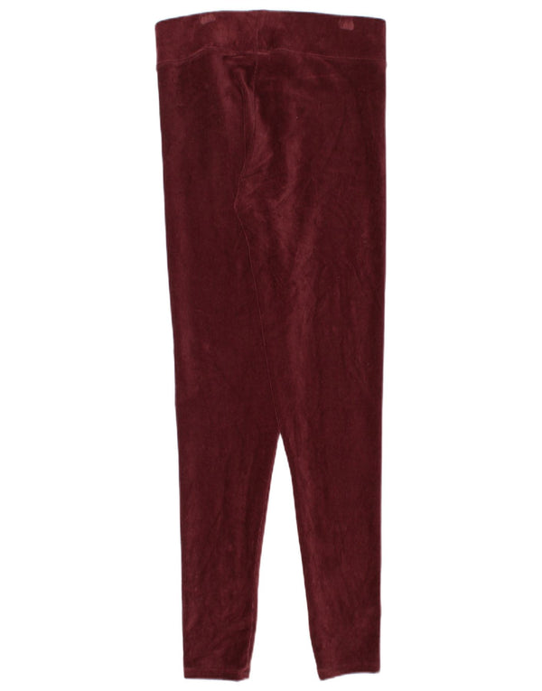 Leggings in velluto a coste da donna Marks & Spencer UK 8 piccoli in cotone bordeaux