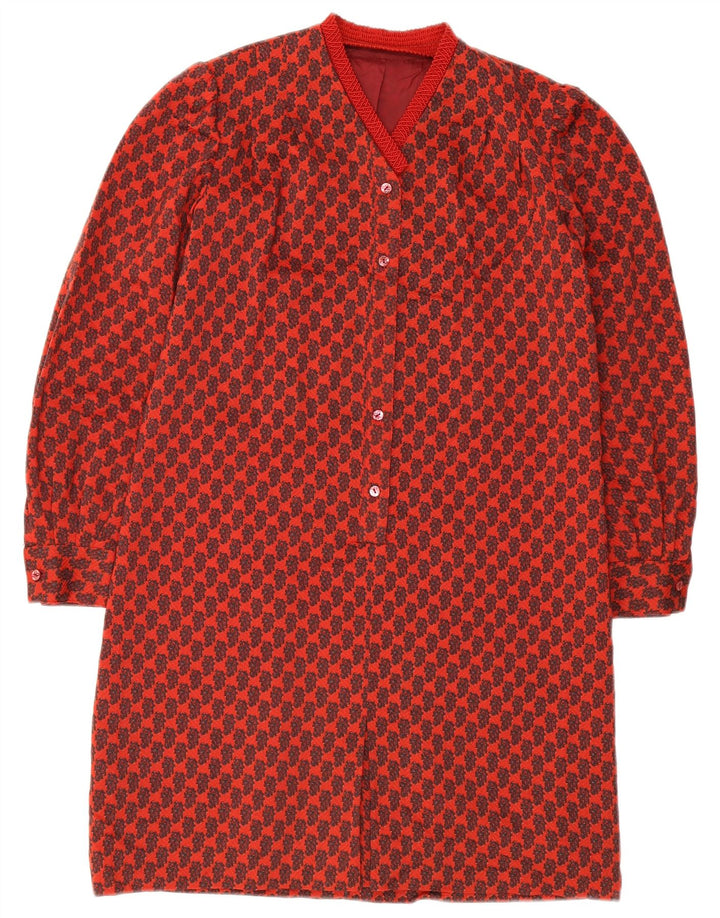 Abito basic da donna vintage UK 10 piccolo rosso geometrico