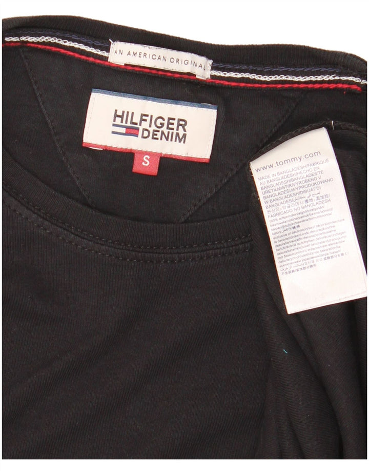 TOMMY HILFIGER Top da uomo manica lunga piccolo cotone nero