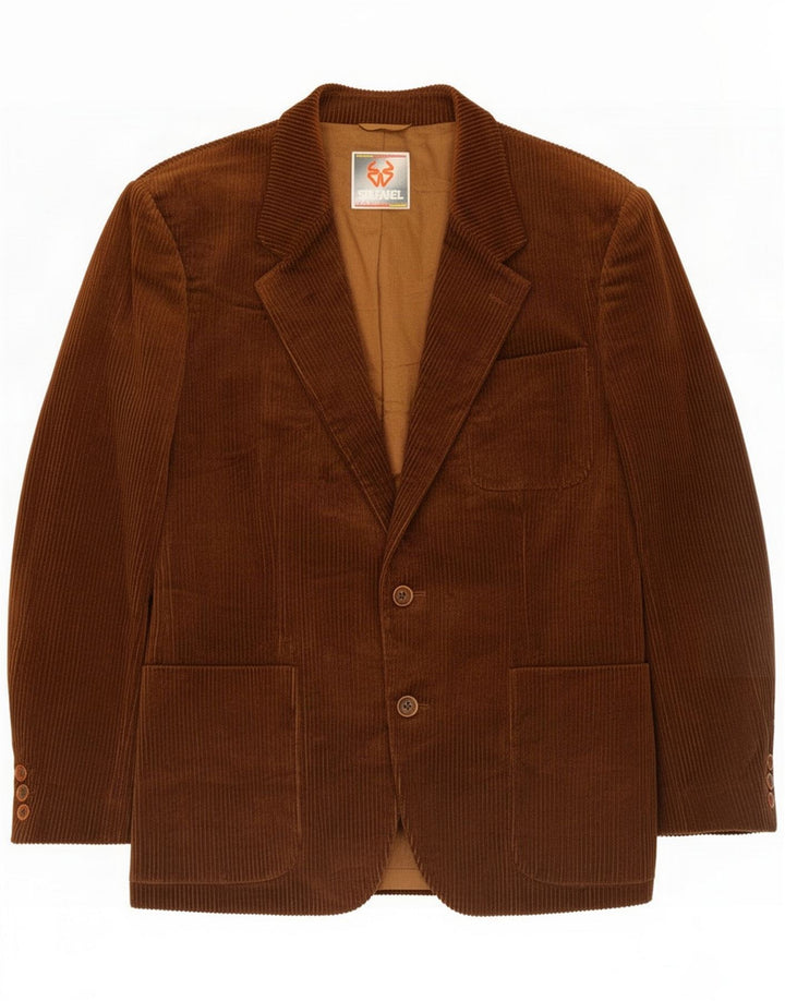 Stefanel Giacca blazer da uomo in velluto a coste a 2 bottoni IT 48 Marrone medio Cotone