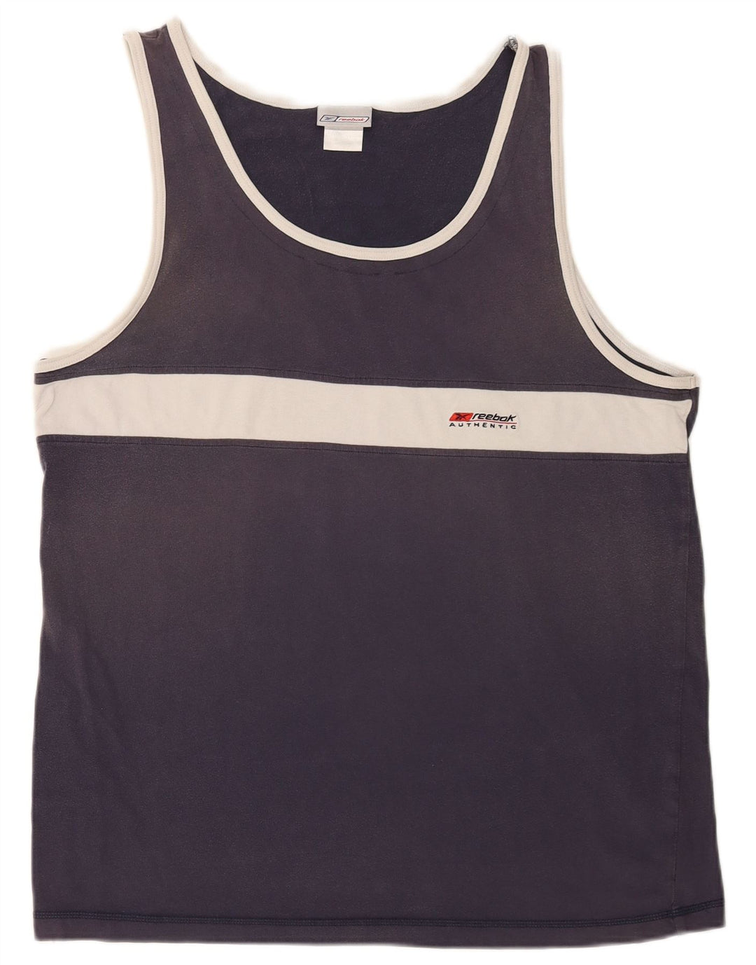 Canotta Reebok da uomo XL in cotone color block blu navy