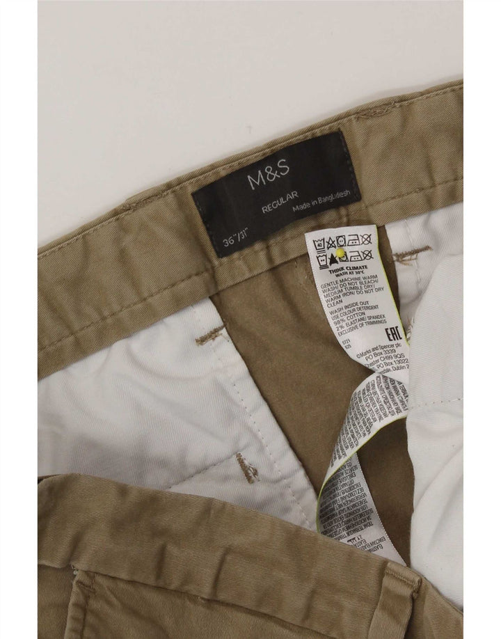 Pantaloni chino vestibilità regolare da uomo Marks & Spencer W36 L31 cotone kaki