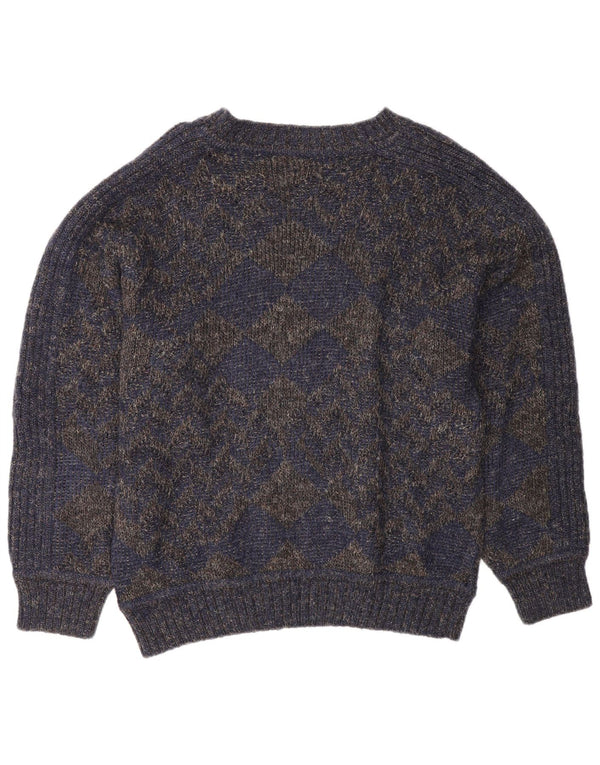 Maglione da uomo con scollo a barca Ellesse, lana media blu navy