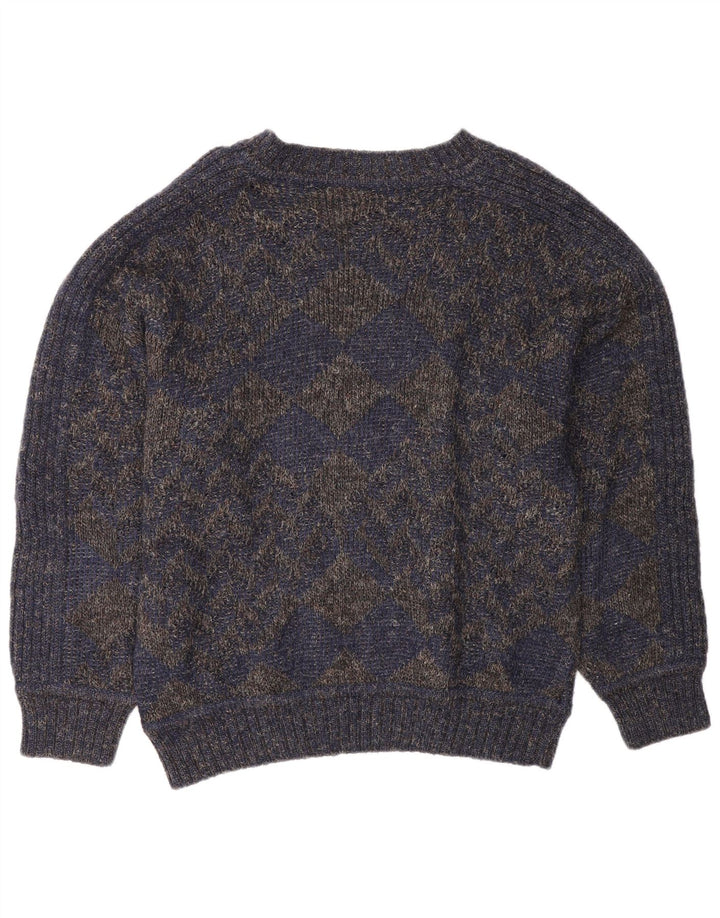 Maglione da uomo con scollo a barca Ellesse, lana media blu navy