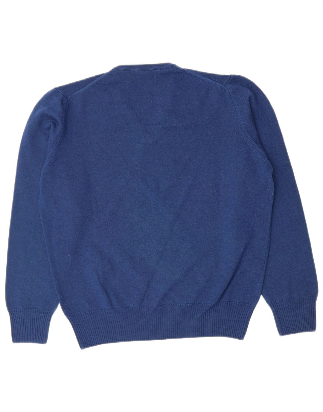 ZARA Mens V-Neck Jumper Sweater Large Navy Blue