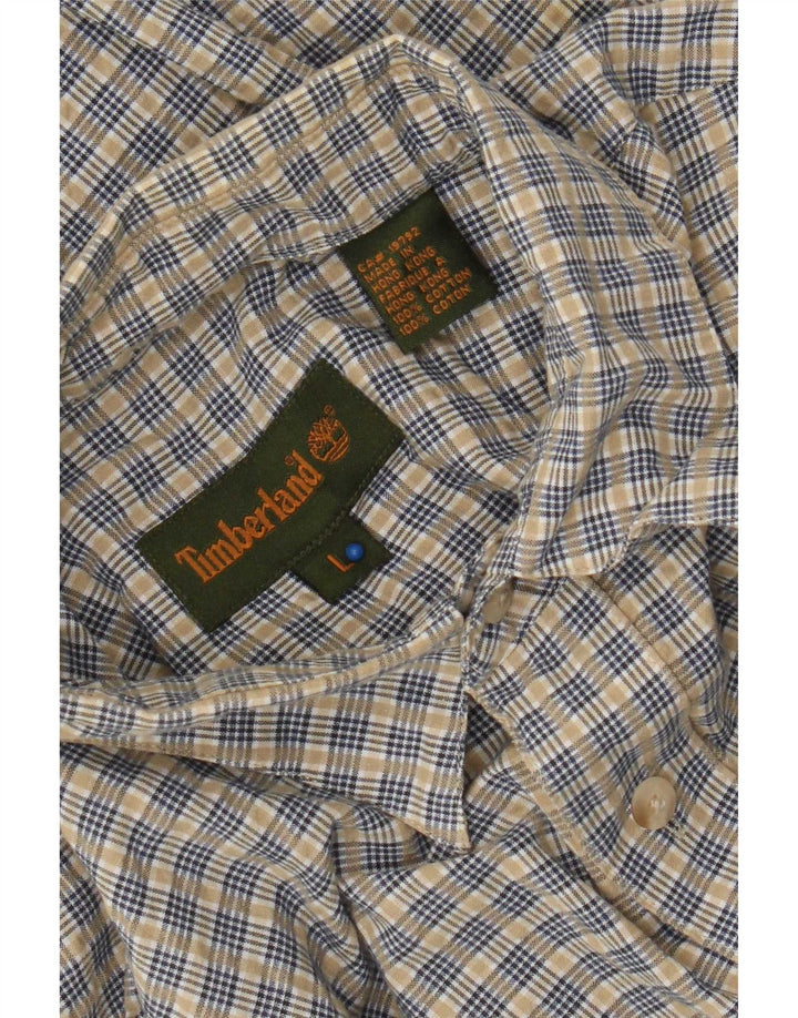 Camicia da uomo Timberland in cotone a quadri beige grande